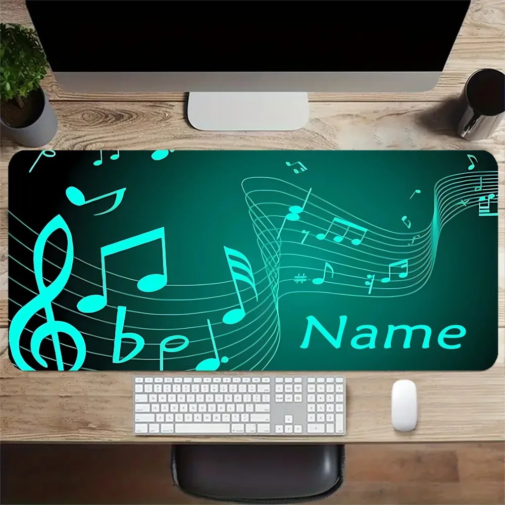 [2D Flat] 1pc Custom Personalized Teal Music Note Treble Clef Mouse Pad Custom Name Multi Sizes Gaming Mouse Pad