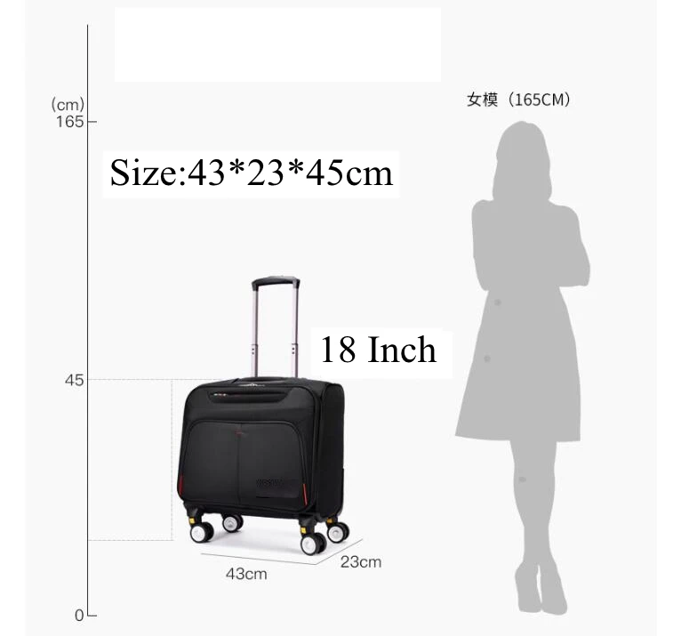 18 inch Business Travel Spinner Luggage Hand Suitcase Travel Rolling Luggage Suitcase Waterproof Travel Trolley Trolley Bags