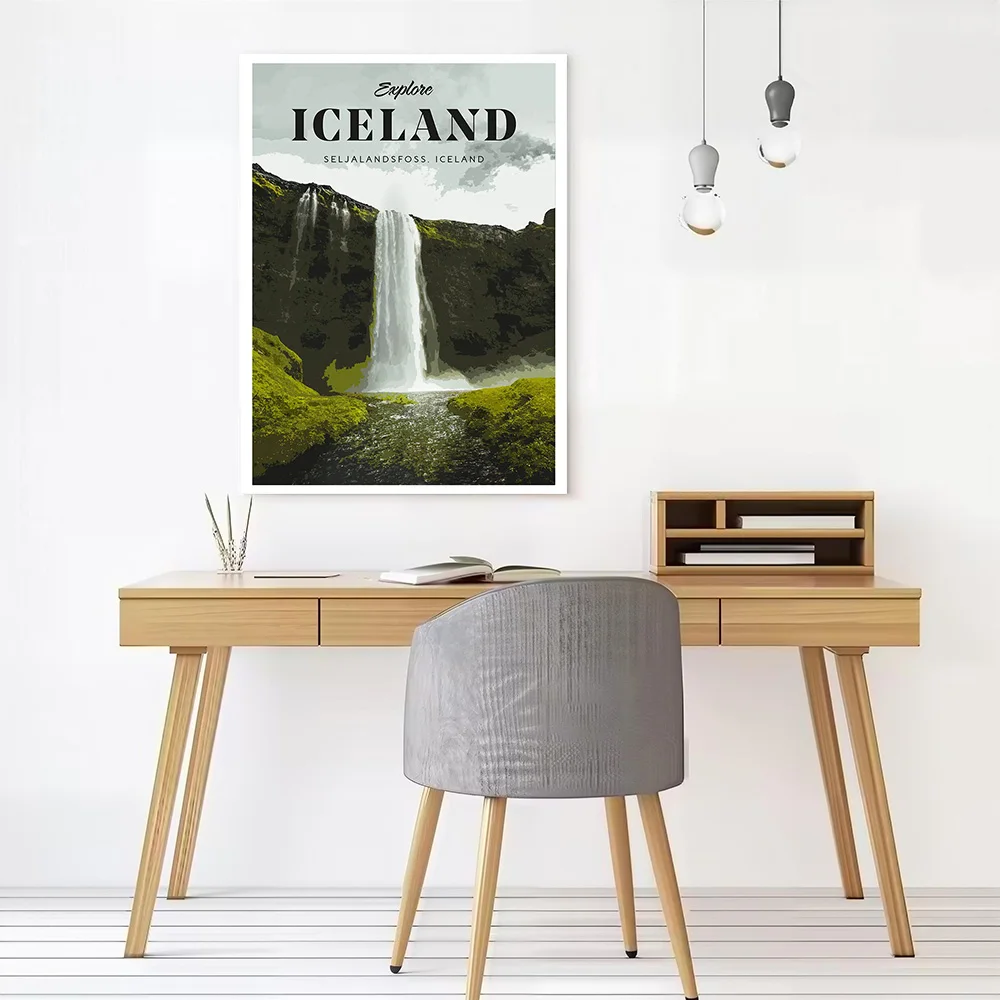 Visit Iceland Canvas Print Perfect Gift for Fans Lovers Personalized Wall Art Poster for Home and Decoration Bedroom Accessories
