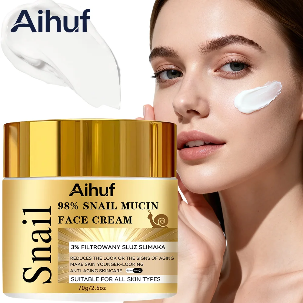AIHUF Anti-Aging Snail Mucus Moisturizing Cream Rich in Retinol Snow Aloe Niacinamide Brightening Hydrating Pore Tightening for