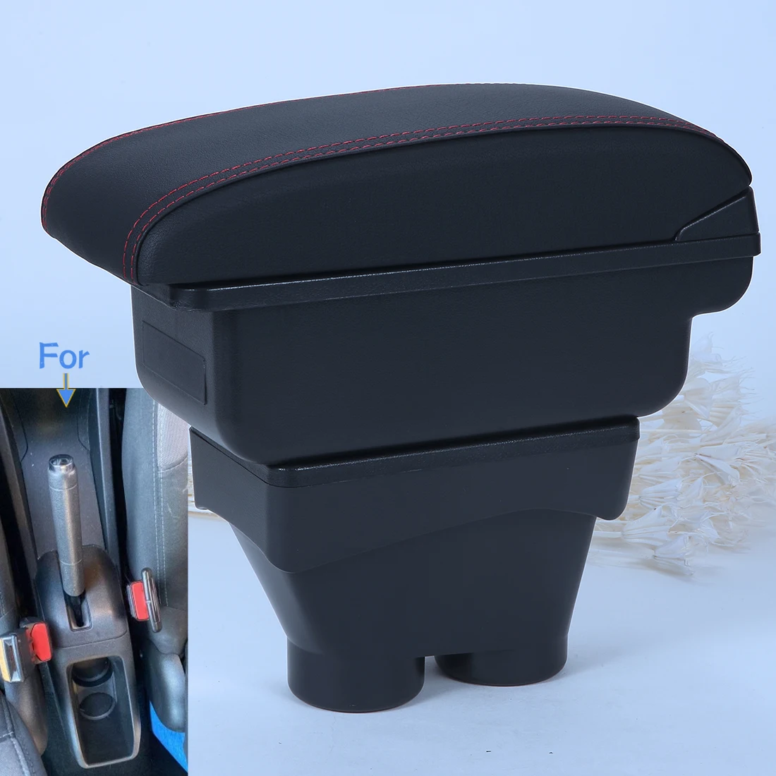 Für Peugeot 208 Armlehnenbox 2012-2018 Auto-Armlehne Autoaufbewahrungsbox Auto-Zubehör Nachrüstteile Innenausstattung Leder Einfach