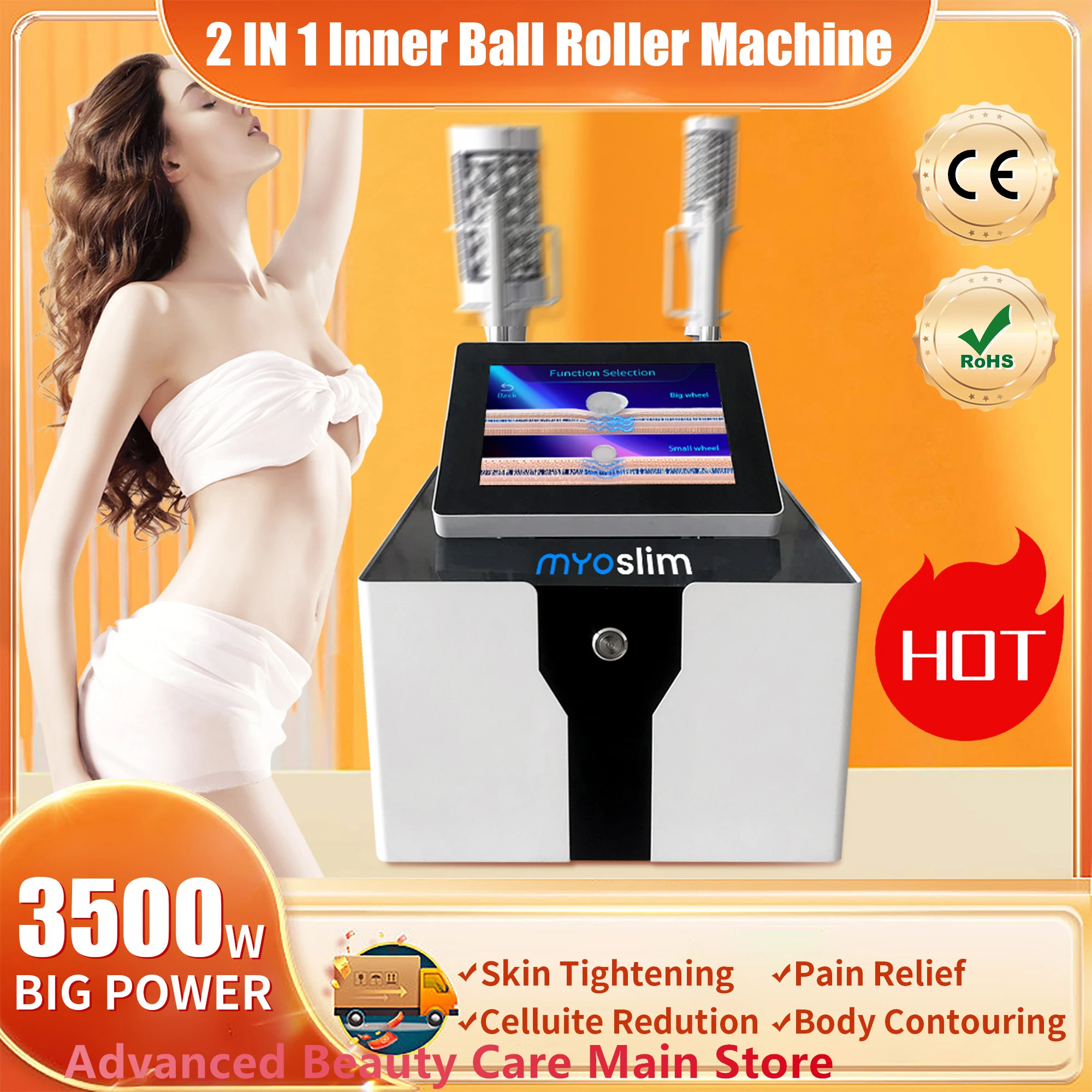 

New Myoslim Body Massager Sculpting Inner Ball Roller Device Shaping Physiotherapy Body Slimming Machine Cellulite Burn Hi-emt