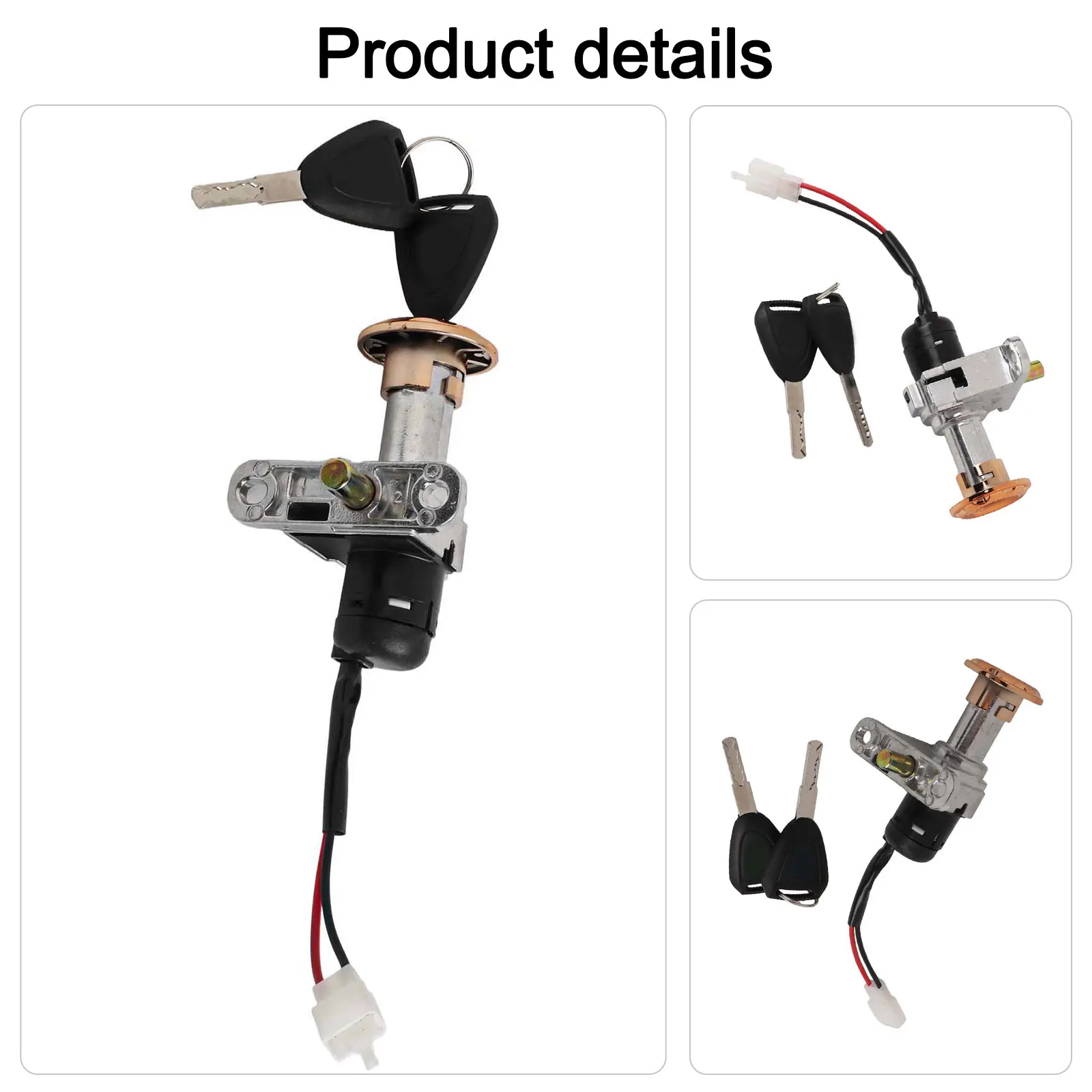 قفل سكوتر كهربائي بديل لقطع الغيار للدراجة الكهربائية قفل الدراجة الكهربائية بديل Ebike باللون الذهبي
