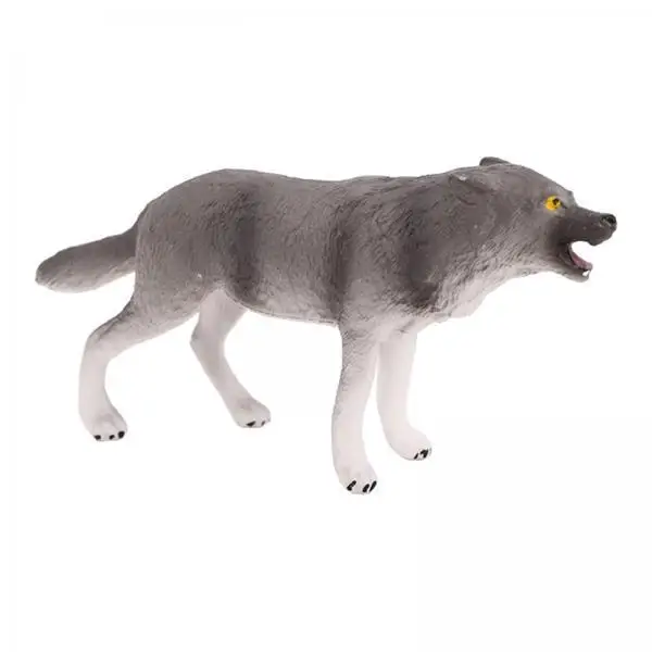 2xWolf Figurines BPA Free Miniature for Birthday Gift Collectibles Boys Girls gray wolf
