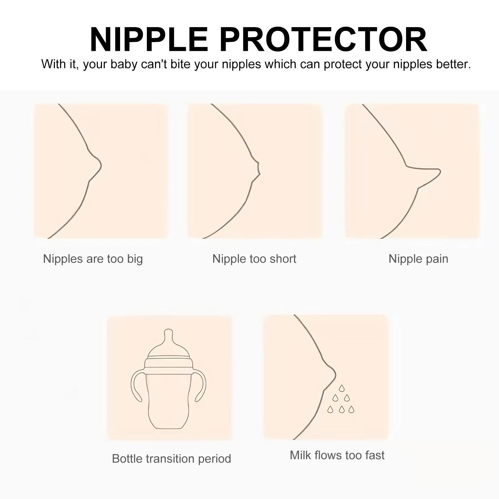 

2pcs Breastfeeding Baby Supply Silicone Extender Cover Guard Baby Supply Mom Nursing Accessories