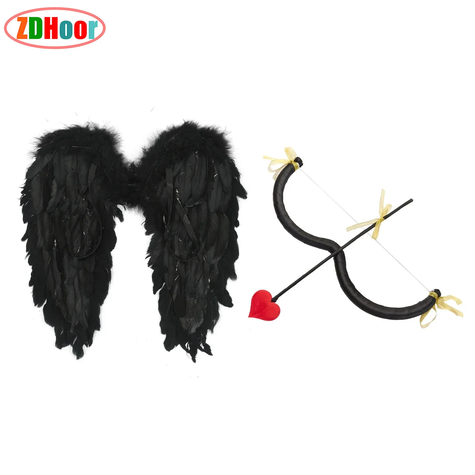 Cupido anjo cupido em forma de m arco e coração seta pena asa cosplay traje acessório para festa do dia dos namorados