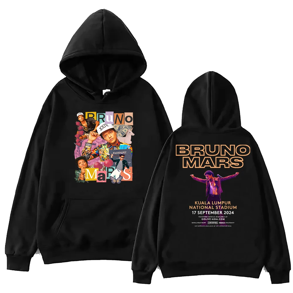 Bruno Mars Tour 2024 Hoodie Harajuku Hip Hop Pullover Tops Sweatshirt Fans Gift