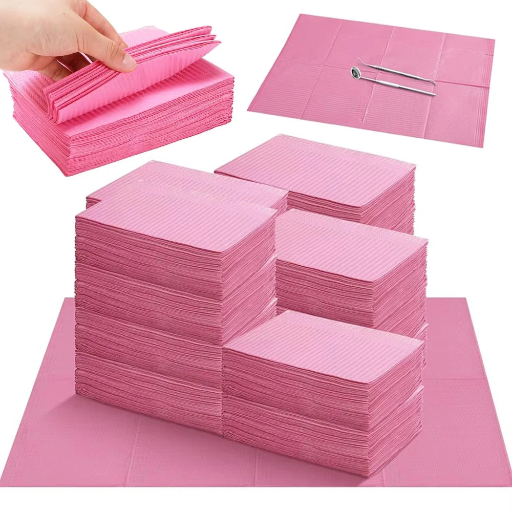 

250/60/30/10pcs Disposable Dental Bibs Dental Napkins 3 Colors Tattoo Table Cover Clean Pad Tattoo Accessories Tattoo Bibs
