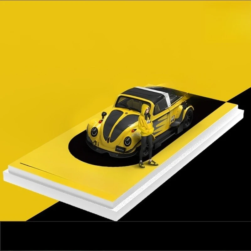 Beetle Flatbed Transport Trailer, Moon Eye Series Simulation Alloy Car Model