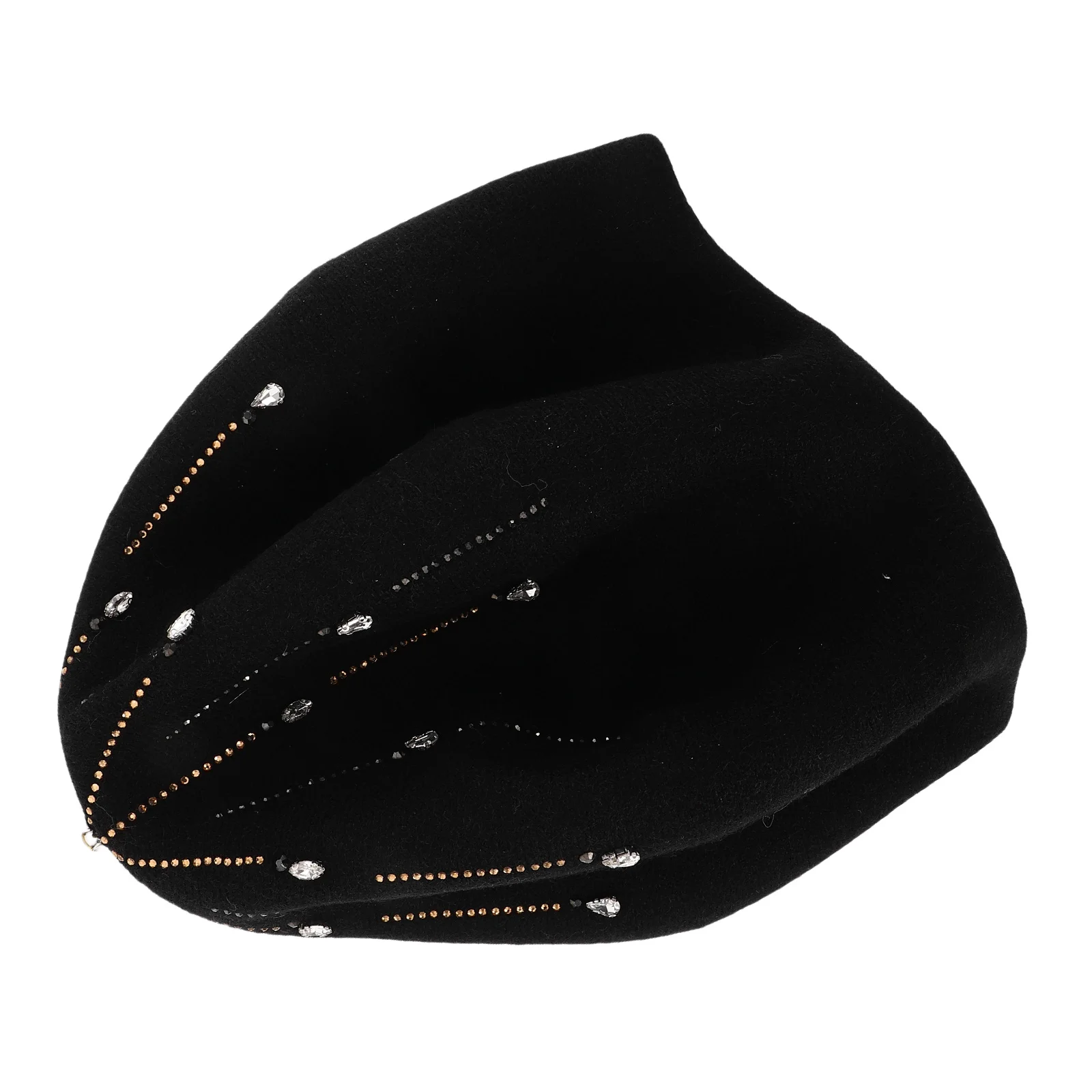 

1pcs Vintage Style Beret Hat For Women Rhinestone Embellished Soft Warm Painter Cap Daily Wear Retro Chic Headwear Women'S