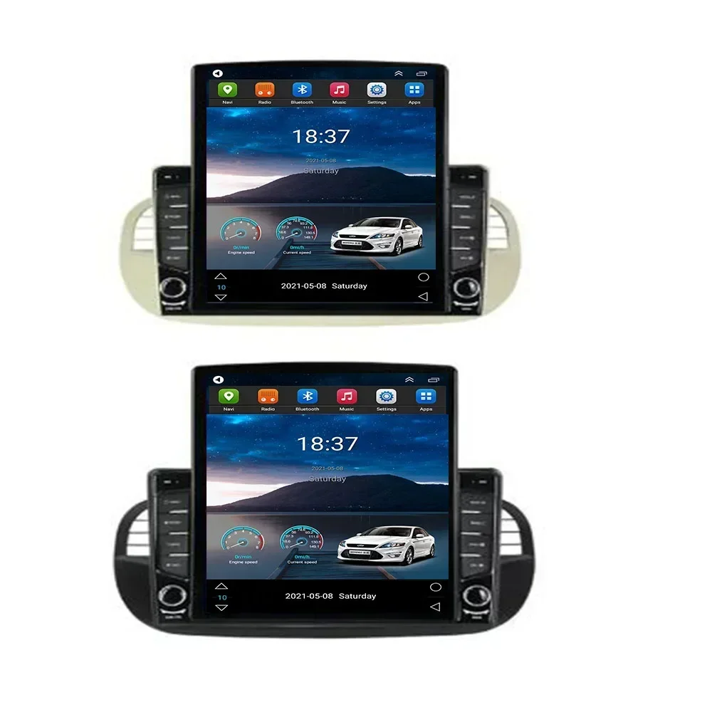 Android 13 For Fiat 500 Abarth 2007-2015 Tesla Type Car Radio Multimedia Video Player Navigation GPS RDS no dvd