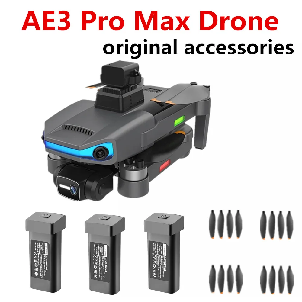 AE3 Pro Max  Drone Accessories 7.4V 3000mAh Battery Propeller Blade Accessories For AE3 Pro Dron Battery Spare Parts