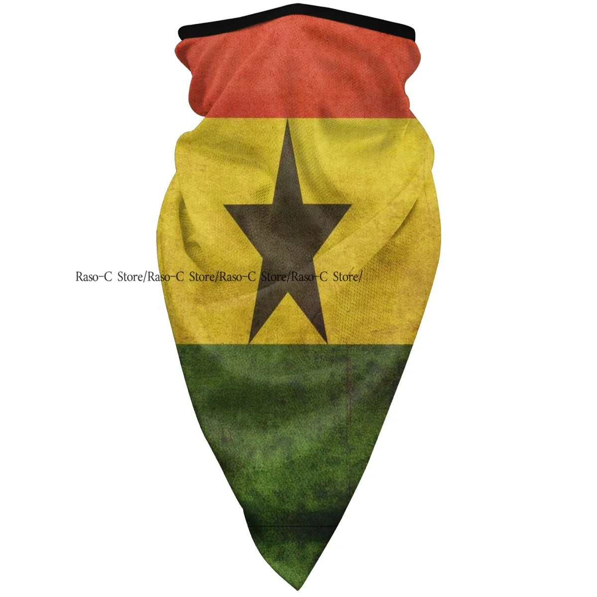 Windproof Dust Face Mask Ghana Flag Breathable Ice Silk Neck Cover Balaclava Bandana Scarf Wrap