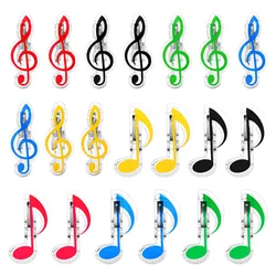 20/40Pcs Musical Note Clips Music Paper Clip Holder Plastic Music Book Clip Bookmarks Stationery Clips for Paper Book Notebook