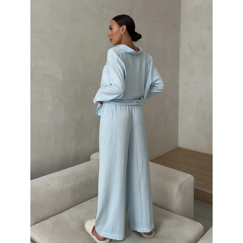 2 قطعة مجموعة المرأة لينة مريحة طويلة الأكمام السراويل الطويلة بيجامة مجموعة مريحة المتسكعون ملابس المنزل ملابس خاصة للاسترخاء اليومي