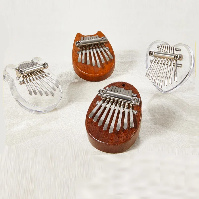 HOT SALE 8 Key Mini Kalimba Thumb Piano Wooden/Acrylic Small Wearable Musical Instrument Pendant Gift Adult Kids Finger Piano