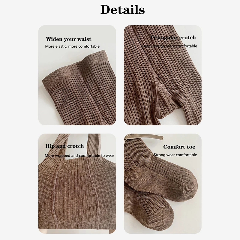 Autumn Grils Leggings Bow Knitted Baby Pantyhose For Girls Solid Color Children Bottom Toddler Kid Girl Ribbed Stockings