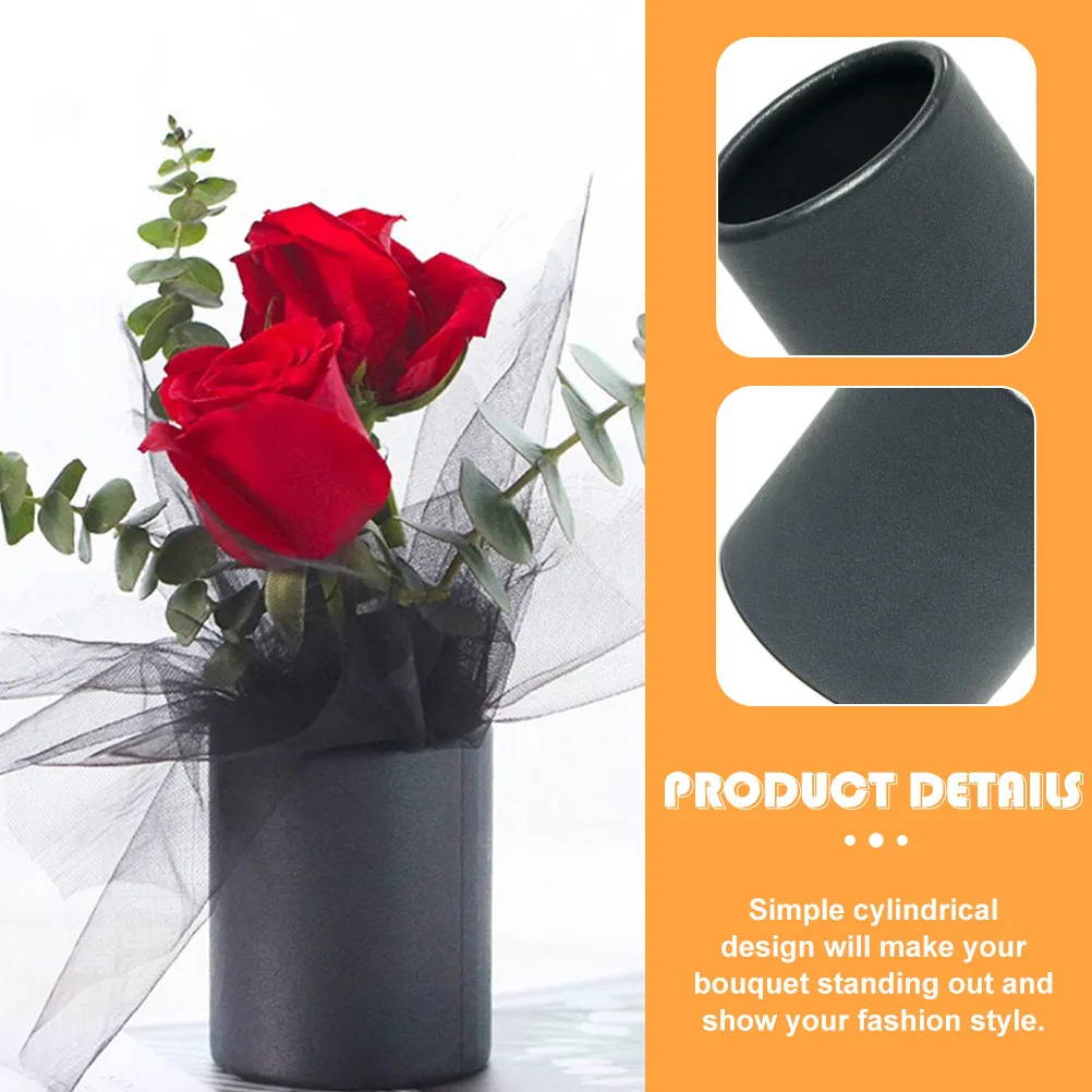 

4Pcs Round Bouquet Paper Boxes Small Cardboard Buckets Flower Arrangement Holder Mini Round Floral Box Flower Gifts