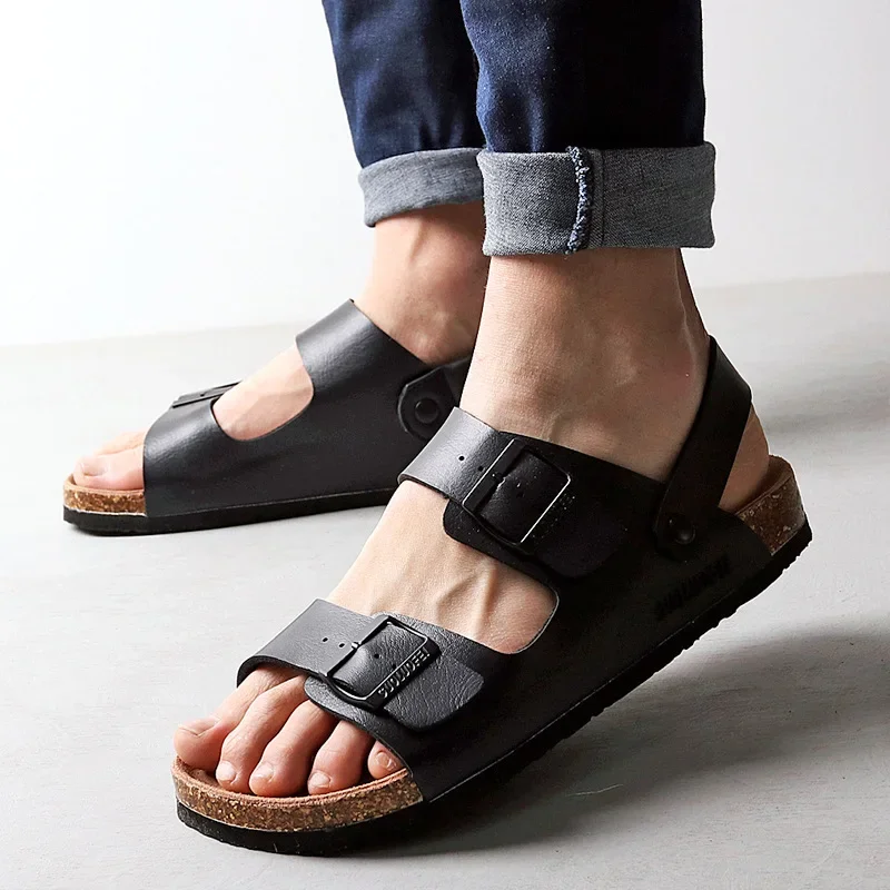 Sandalias de corcho antideslizantes para hombre y mujer, zapatos informales de gladiador para exteriores, playa, verano, 2022