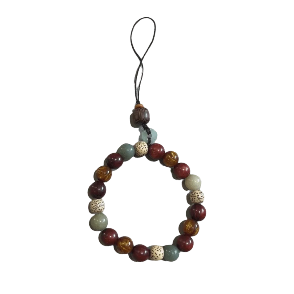 Creative Charm Bodhi Keychain Tibet Bag Hanging Beads Lanyard Chinese Style Retro Wooden Beaded Pendant Gifts
