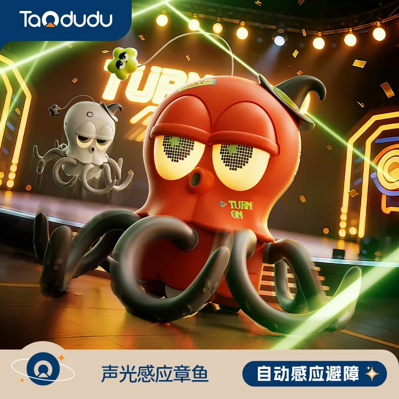 Octopus Toy Electric Sound & Light Auto Obstacle Avoidance Induction Crawling Toy for Kids Birthday Gift