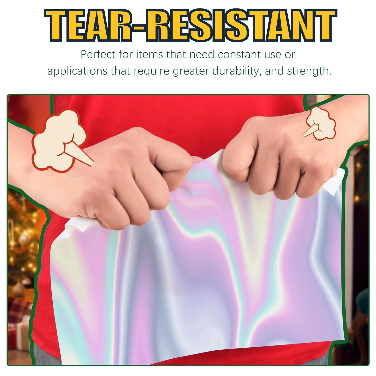 10 시트 홀로그램 무지개 비닐 스티커 용지 8.5x11 인치 방수 찢어짐 방지 잉크젯 문자 크기 스티커 프로젝트용