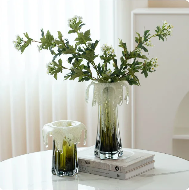 

Light luxury lava shaped glass vase artwork high-end style home living room office decoration vase