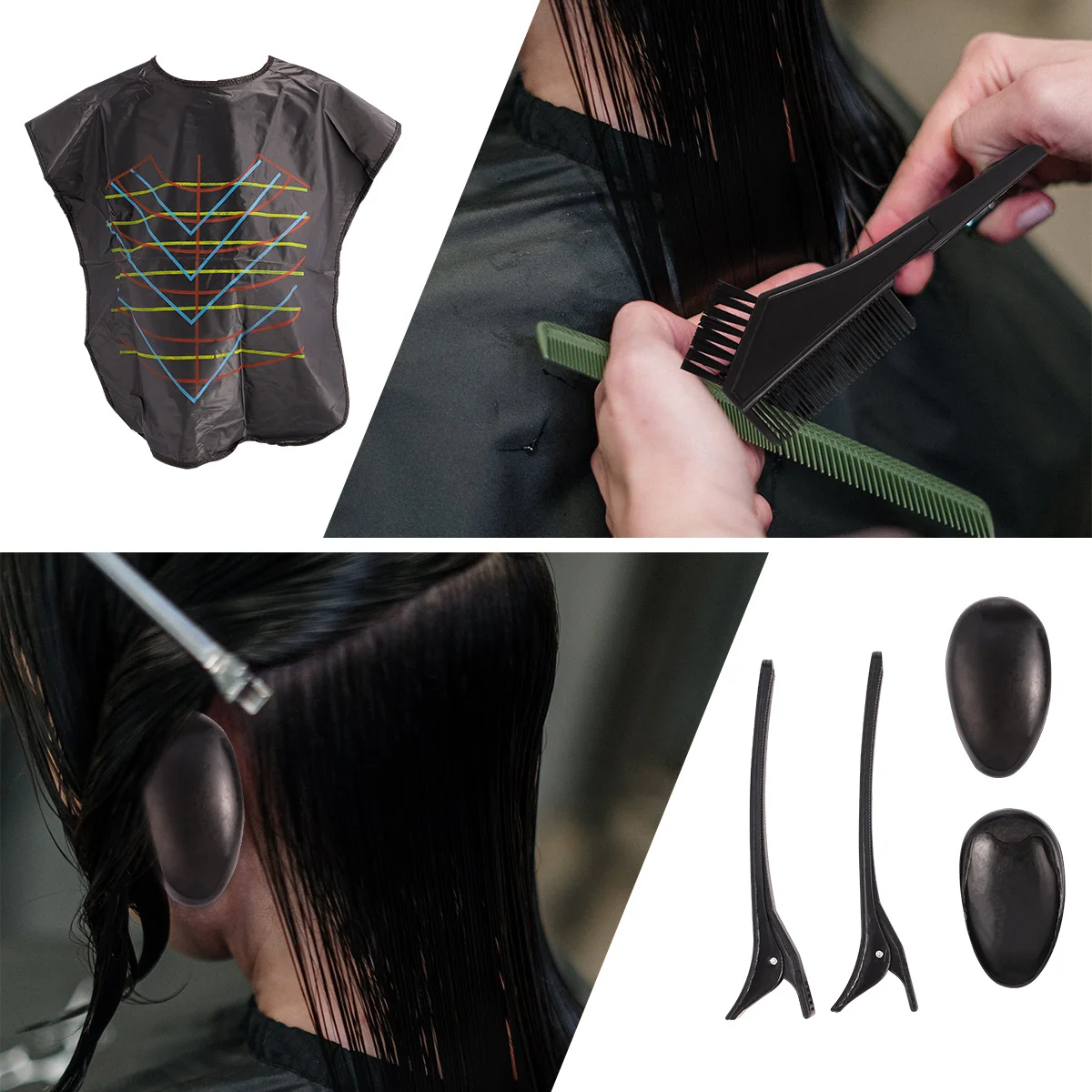

1Set Premium Hair Dyeing Accessory Set Professional Personal DIY Black Hair Dyeing Tool Hairdressing Ear Cover