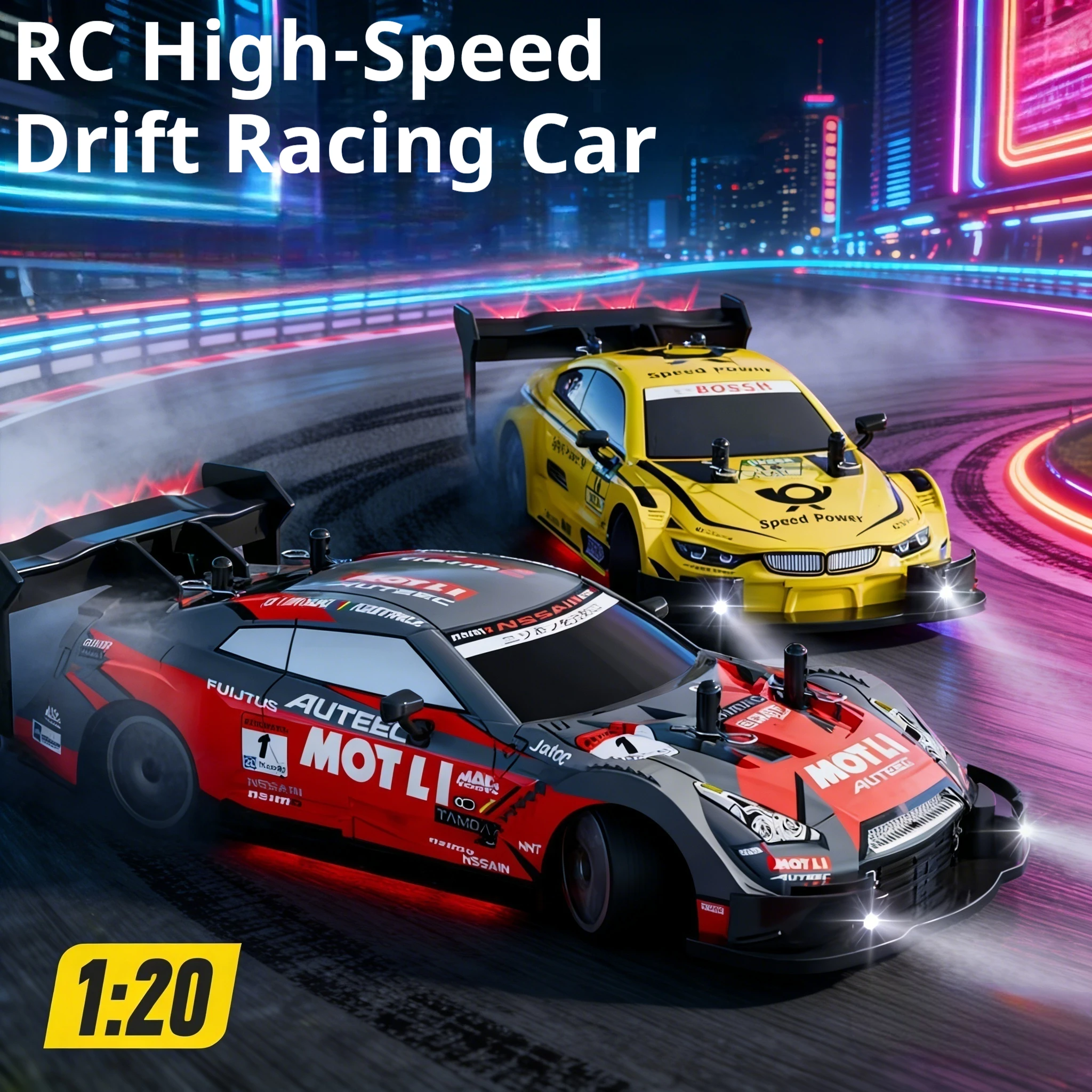 

Professional-Grade 1:20 4WD High-Speed Drift RC Remote Control Car - Kids' Racing Car, Semi-Proportional Speed Control Vehicle M