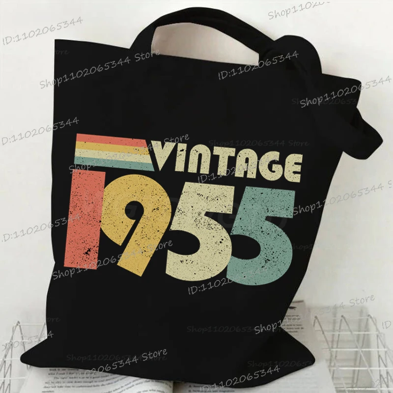 Vintage 1955 1956 1957 1958 1959 Printed Shoulder Bag Women Men Fashion 70th Birthday Gifts Tote Bags Retro Creative Handbags