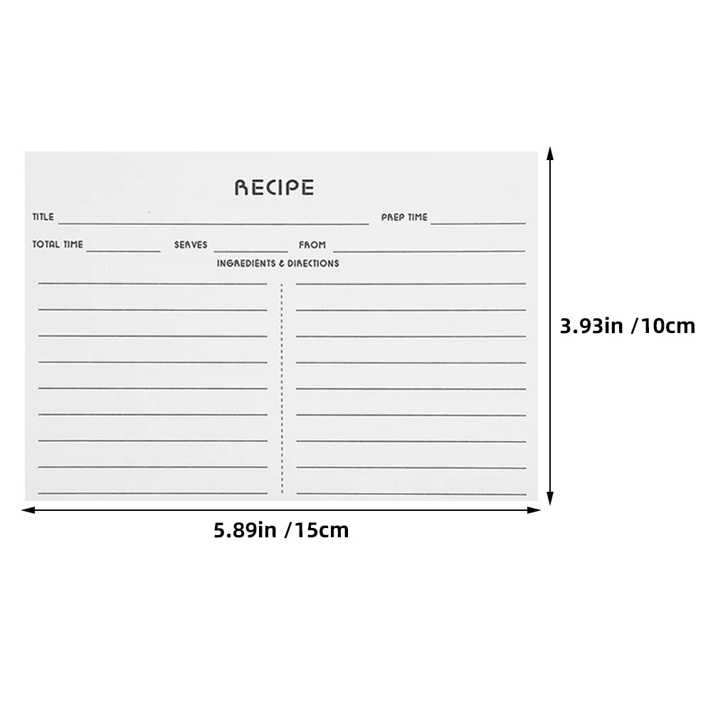 50Pcs Thick Paper Blank Recipe Cards Double Sided for Wedding Bridal Shower Cooking Notes Kitchen DIY Food Sheet Cards