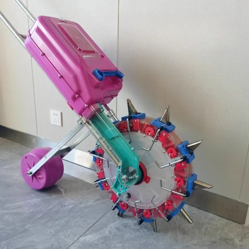 Agricultural hand push video-on-demand deep granular fertilizer sprayer