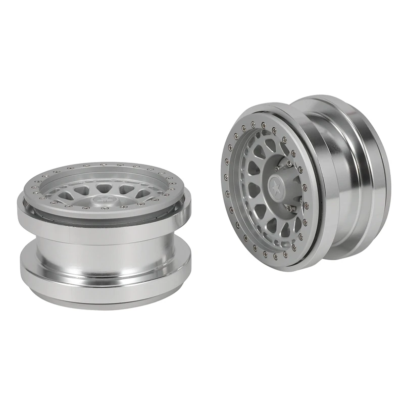 4PCS CNC Aluminum 2.9 Inch Beadlock Wheel Hub Rim For 1/6 RC Crawler Car Axial SCX6 Jeep JLU Wrangler Upgrade Parts