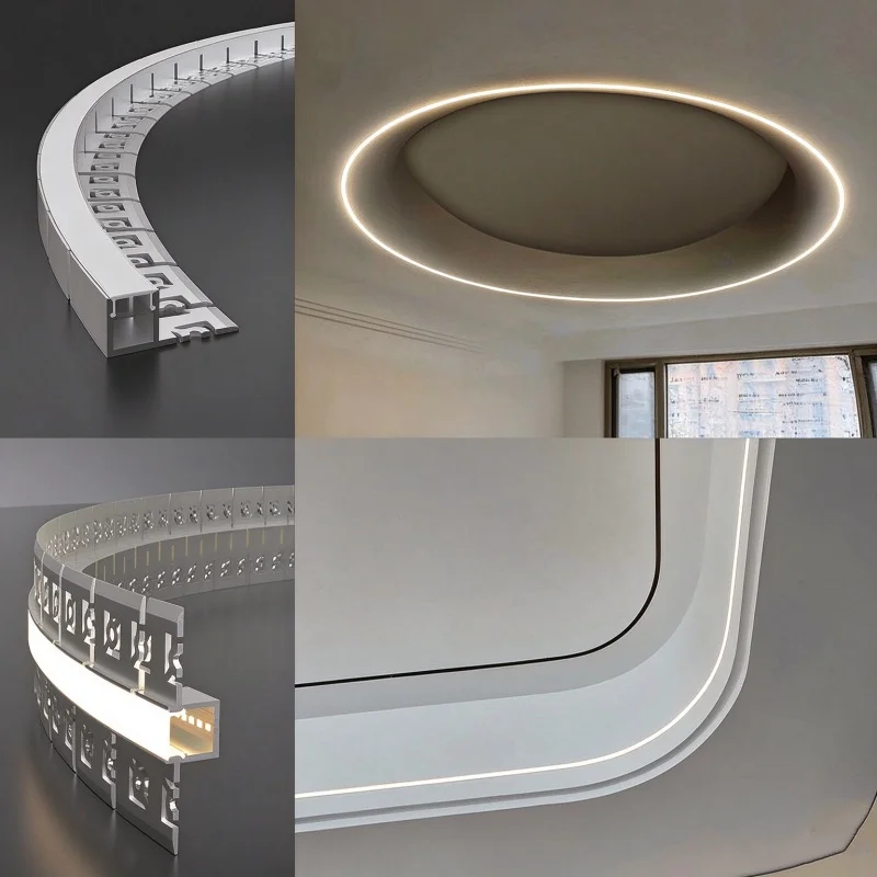 13*13MM Embedded LED Aluminum Profile Bendable Hard Bar Light for Ceiling Wall DIY Linear Lamp Indoor Decor Lighting Fixtures