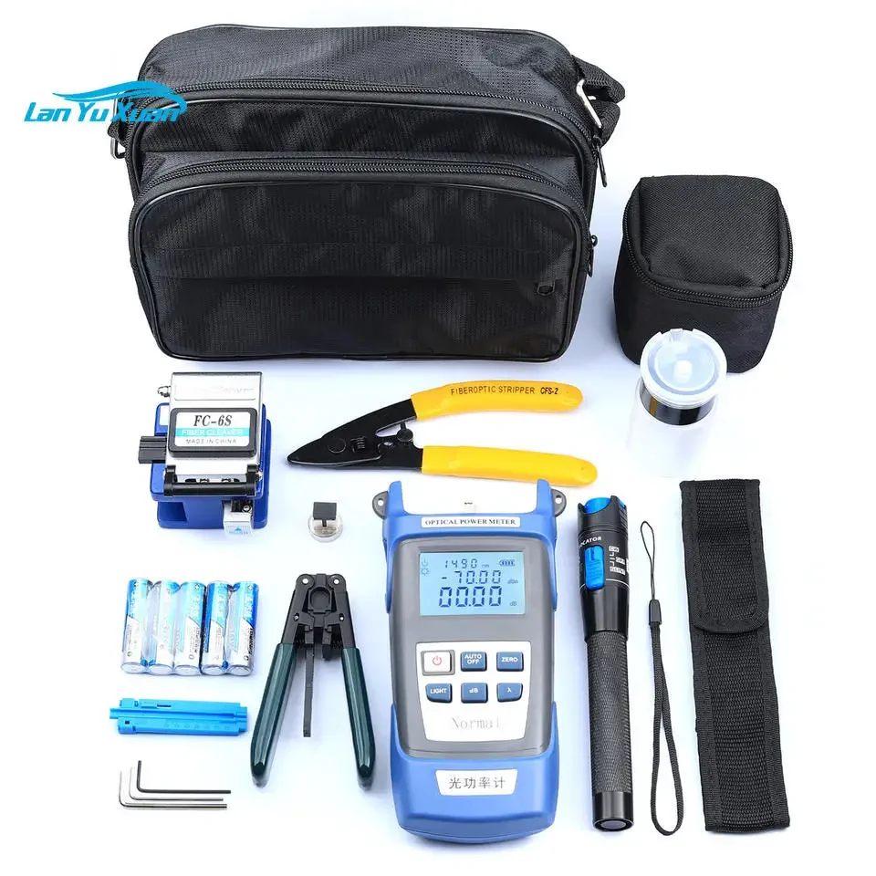 FTTH Fiber Optic Tool Kit with Optical Power Meter and Visual Fault Locator  FC-6s  Cleaver