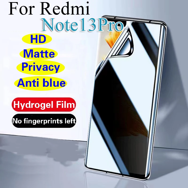 

Privacy Hydrogel For Xiaomi Redmi Note 10 11 12 13 Pro 5G Screen Protectors 12S 11S 10S protector Pro Plus