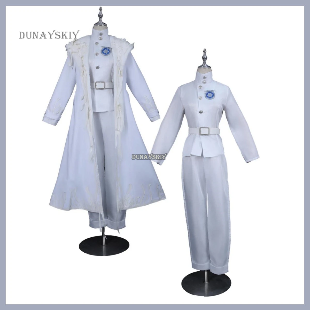 Anime Game Identity Ⅴ Frederick Kreiburg Cosplay Costume Composer Pioneerr Research Wig Trench Coat Uniform Man Carnival Suit