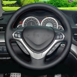 Car Steering Wheel Cover Auto Interior Accessories Microfiber Leather Hand Sewing Anti-Slip For Honda Spirior OId Accord