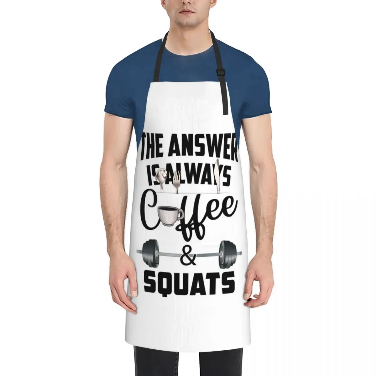 

the answer always coffee and squats Apron Teacher Woman Work Men'ss kitchen clothes Apron