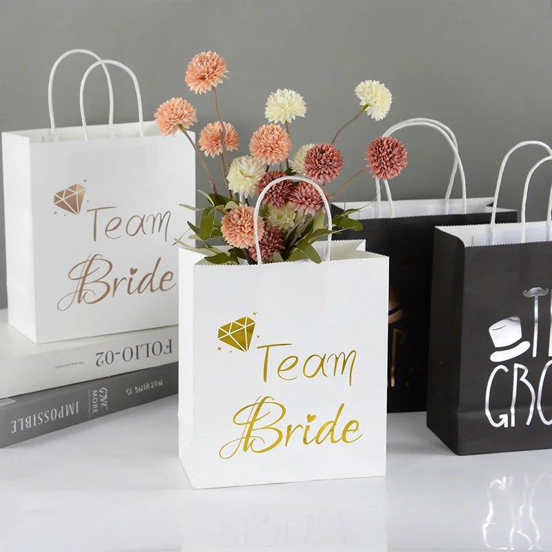 1/3Pcs Team Brides Gifts Bags Wedding Decoration Bridesmaid Gifts Packaging Bags For Bride To Be Bachelorette Hen Party Supplies