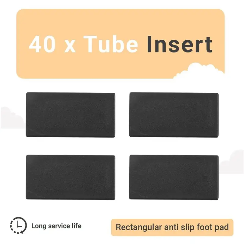 Plastic Blanking End Cap Tubing Tube Inserts 25Mmx50mm 120 Pcs Black