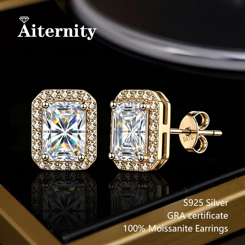 0,5-2ct Radiant-Schliff Moissanit-Ohrringe 3EX D VVS1 Zertifiziert S925 Silber Damen-Party-Schmuck Geschenk mit GRA-Zertifikat – Detail 17