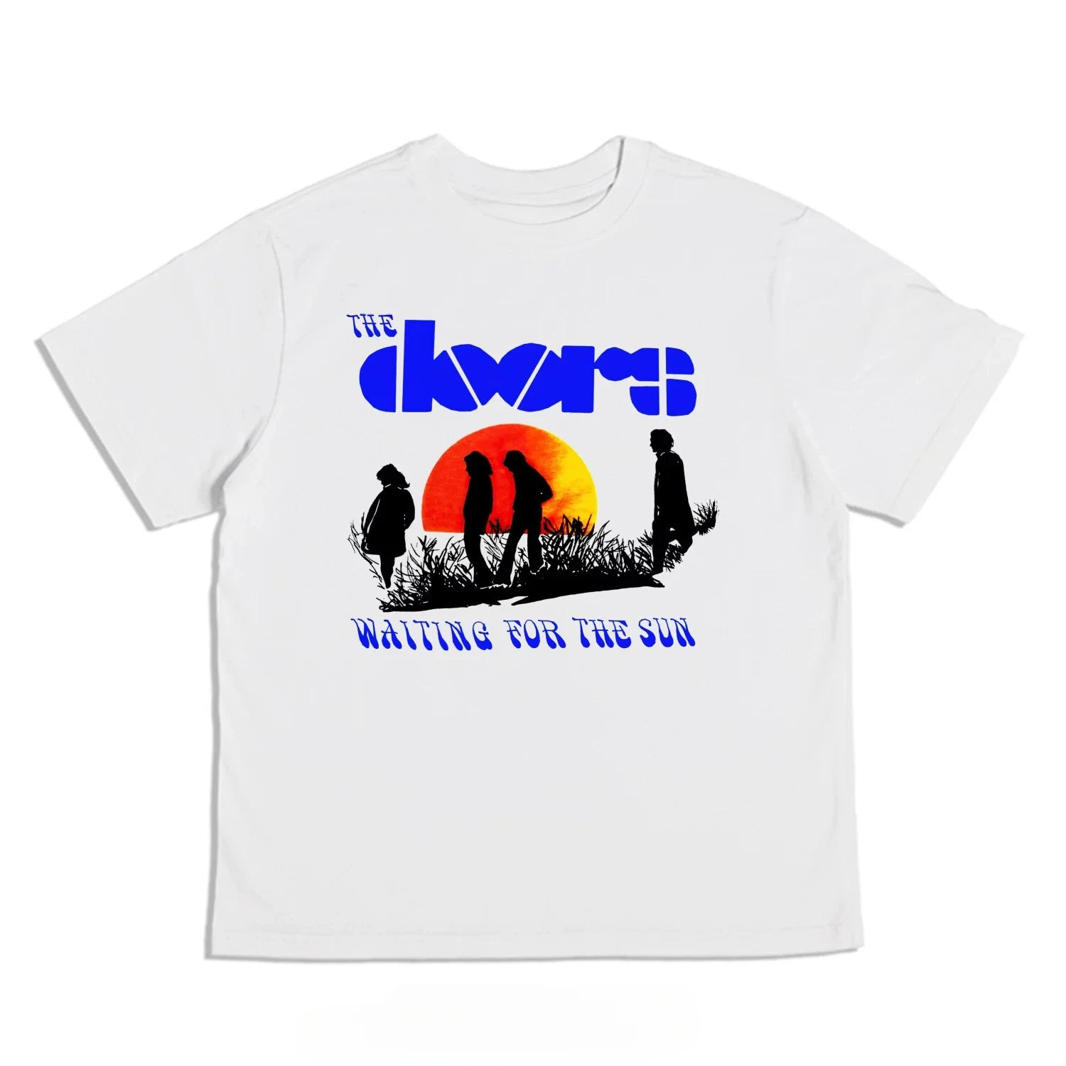 The Doors 'Waiting for The Sun' Album Cover Silhouette Band Graphic T-Shirt Cotton Men Women Streetwear Tee