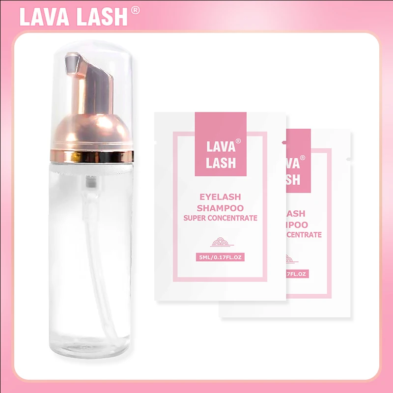 3Set Lava Lash Super Concentrate Mousse Brush Eyelash Shampoo Gentle Cleansing Grafting Foam Extension Eyelashes 5ml Makeup Tool