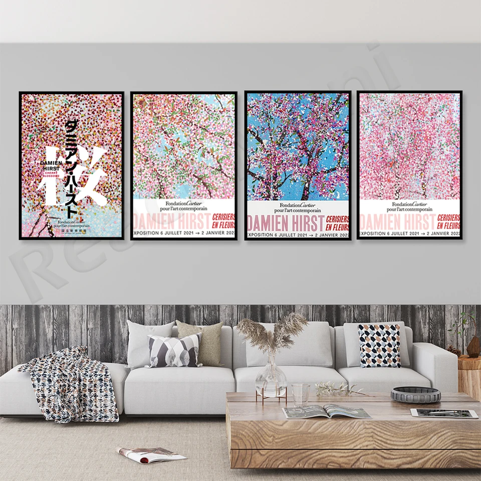 Damien hirst、仮想化-オリジナル2021ポスター、桜の形、damien hirst