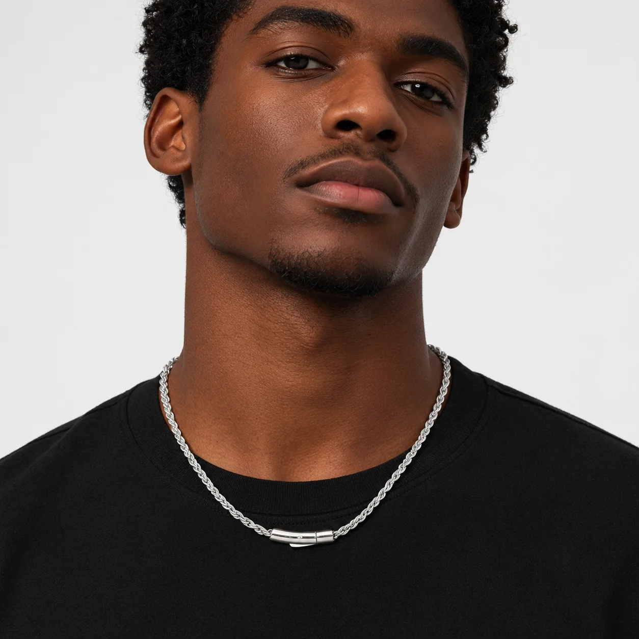 Men's Stainless Steel 46/51/56/61/66cm Rope Chain 3/4/5mm silver Color Necklace Link Hip Hop Jewelry