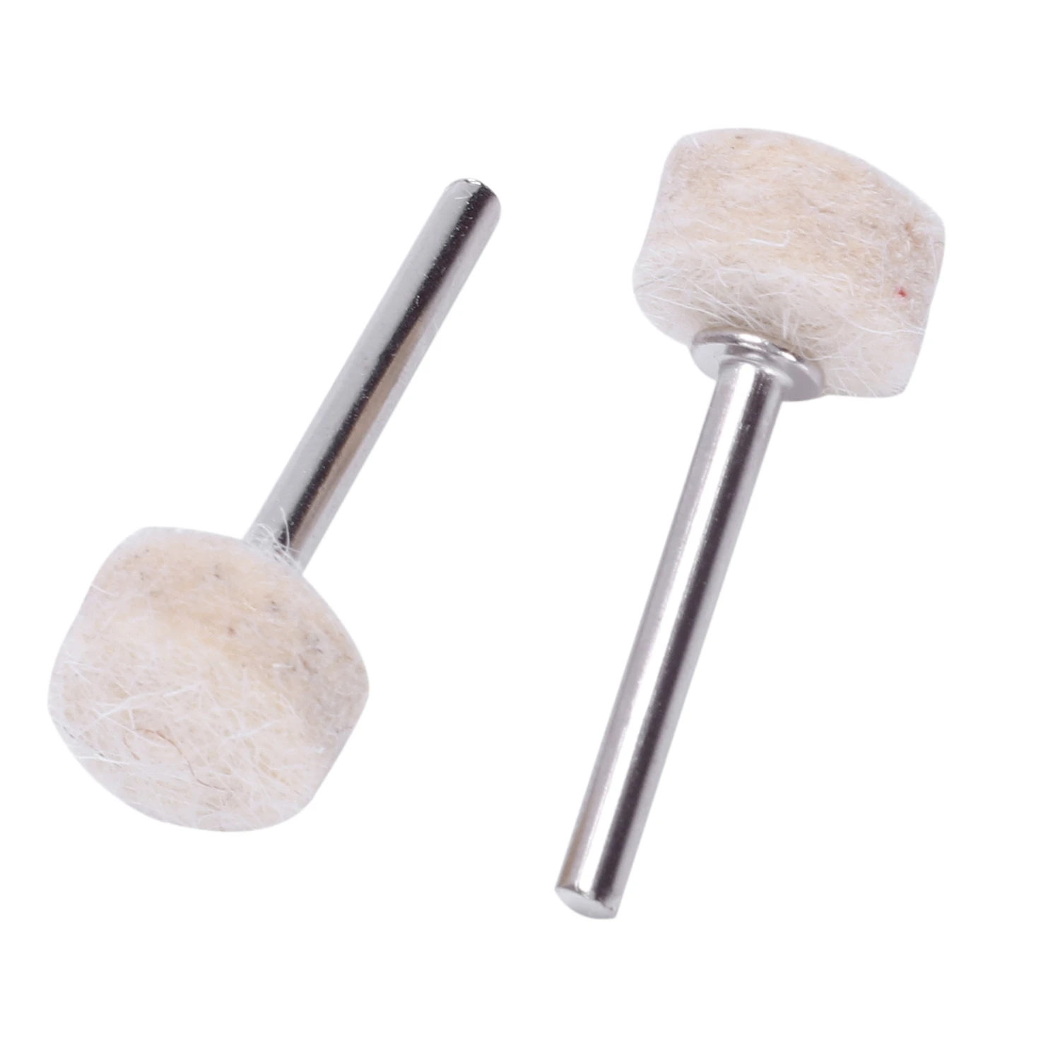 M05K 100pcs Wool Felt Polishing Buffing Round Wheel Tool + 2 Shank For Dremel Rotary