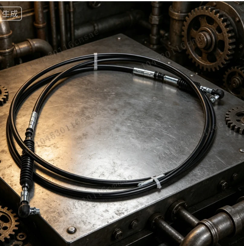 Special shift flexible axis cable assembly for construction machinery used in concrete mixer trucks