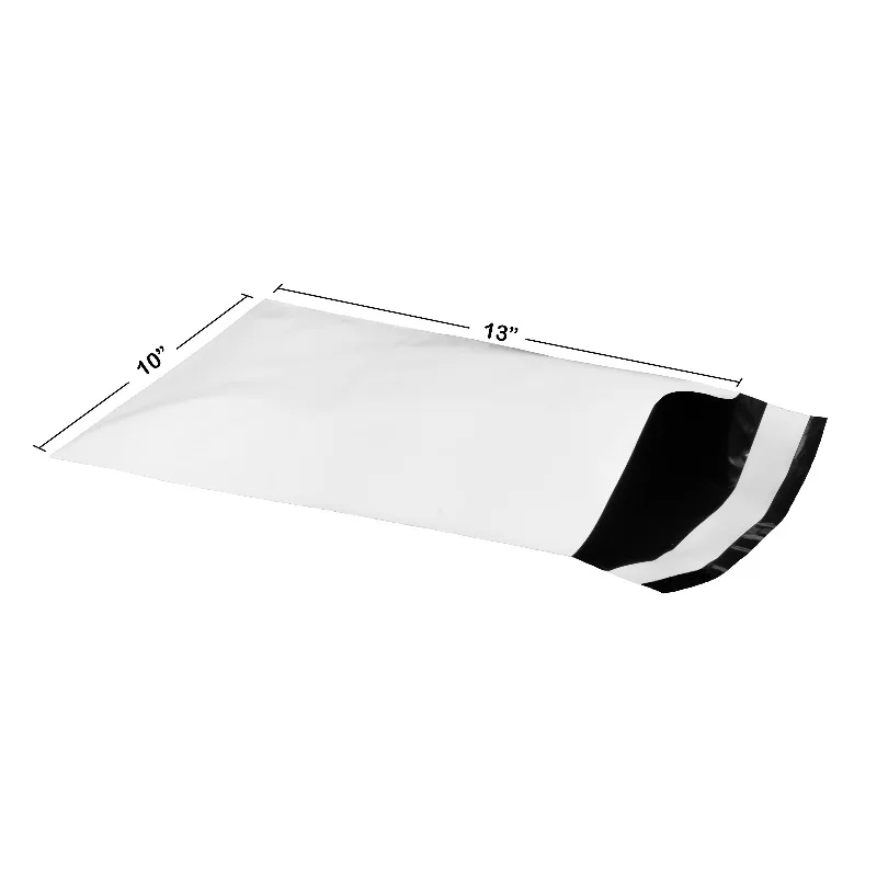 

100 Poly Mailers Bags 10 x 13" - #3 White Pouches Self-Sealing