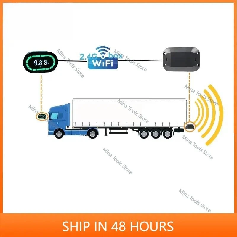 24V Truck Backup Wireless Parking Sensor Proximity Detection System for Safe Driving Monitoring